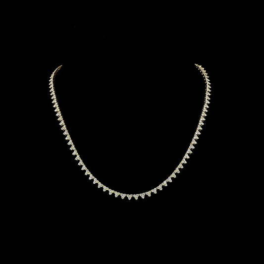 6.16 CTTW Round Lab Diamond Tennis Necklace 16.5" (F Color and VS2 Clarity)