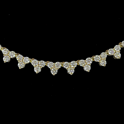 6.16 CTTW Round Lab Diamond Tennis Necklace 16.5" (F Color and VS2 Clarity)
