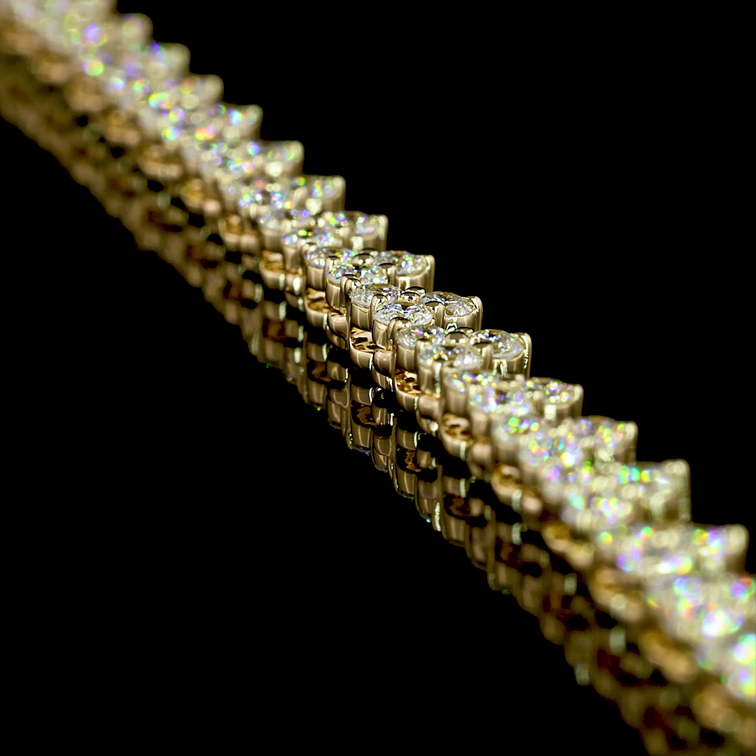 6.16 CTTW Round Lab Diamond Tennis Necklace 16.5" (F Color and VS2 Clarity)