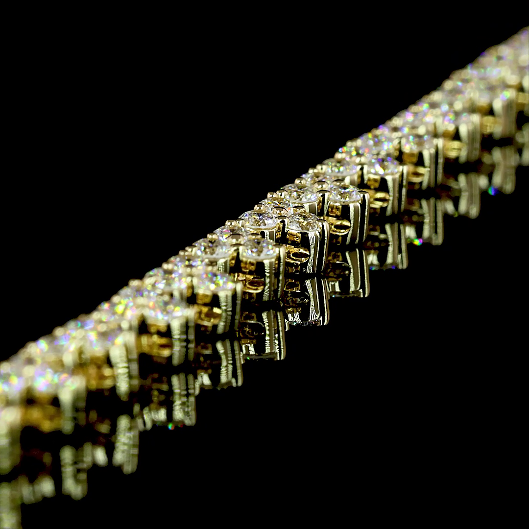 6.16 CTTW Round Lab Diamond Tennis Necklace 16.5" (F Color and VS2 Clarity)