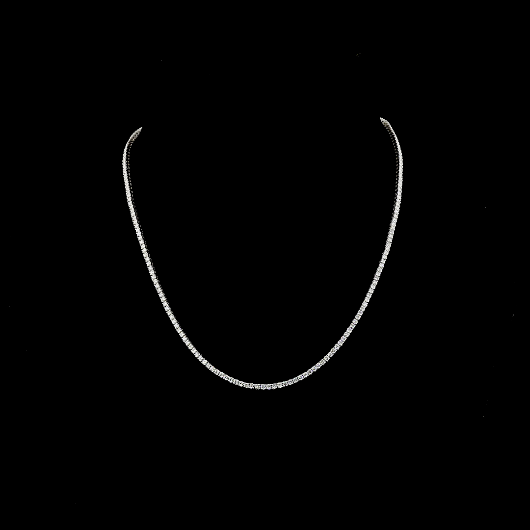 5.02 CTTW Round Lab Grown Diamond Tennis Necklace 16.5" (E Color and VS Clarity)