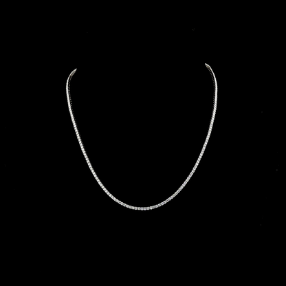 5.02 CTTW Round Lab Grown Diamond Tennis Necklace 16.5" (E Color and VS Clarity)