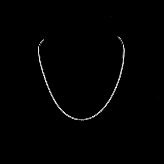 5.02 CTTW Round Lab Diamond Tennis Necklace (E Color and VS Clarity)