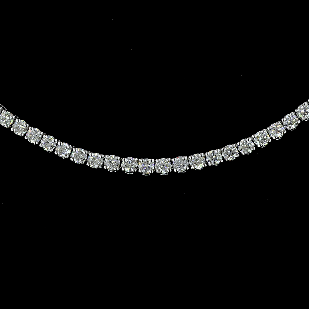 5.02 CTTW Round Lab Grown Diamond Tennis Necklace 16.5" (E Color and VS Clarity)