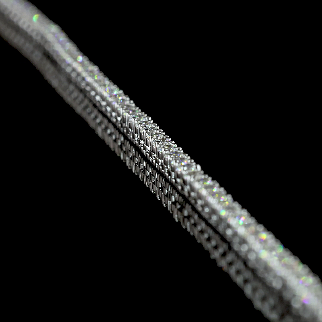 5.02 CTTW Round Lab Grown Diamond Tennis Necklace 16.5" (E Color and VS Clarity)