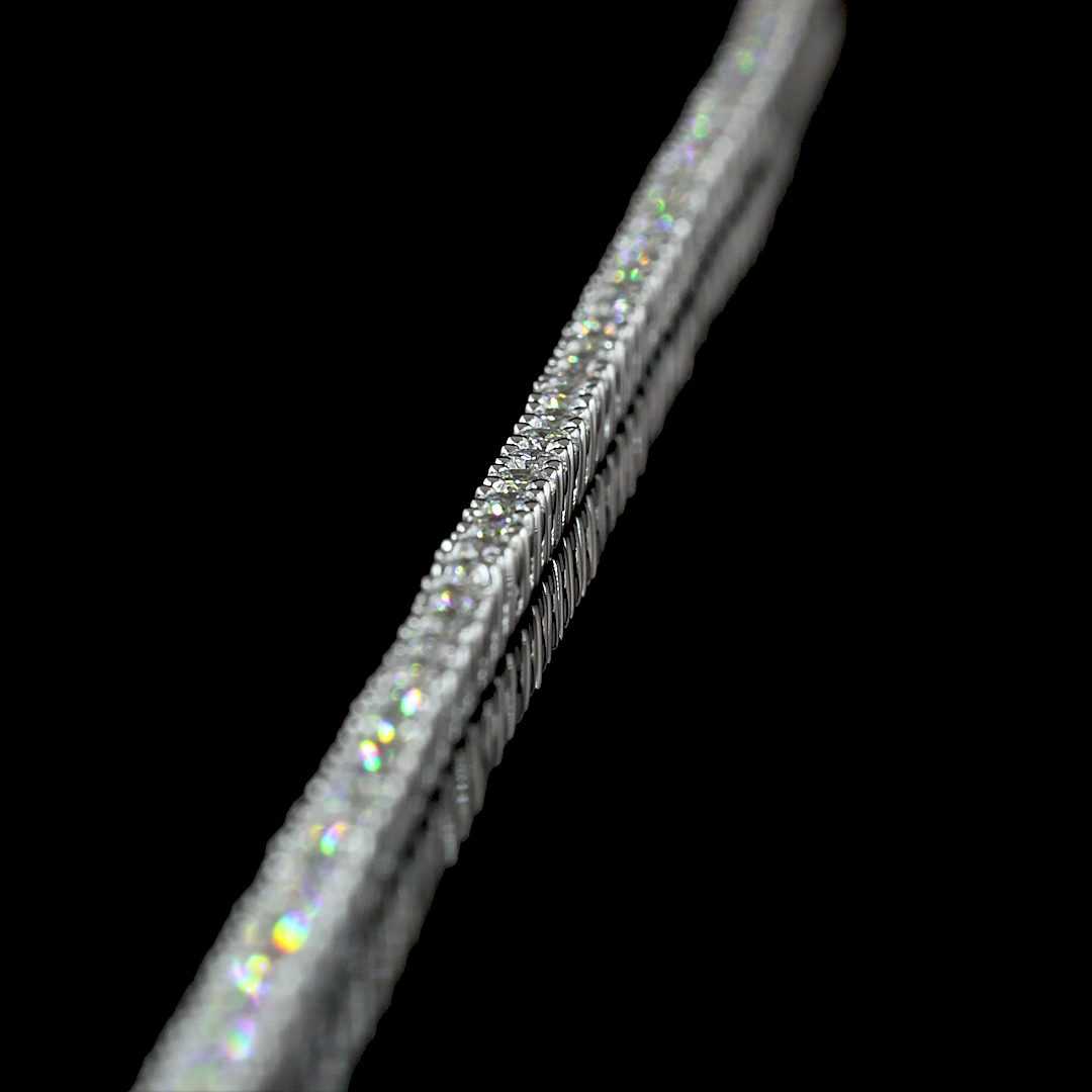 5.02 CTTW Round Lab Grown Diamond Tennis Necklace 16.5" (E Color and VS Clarity)