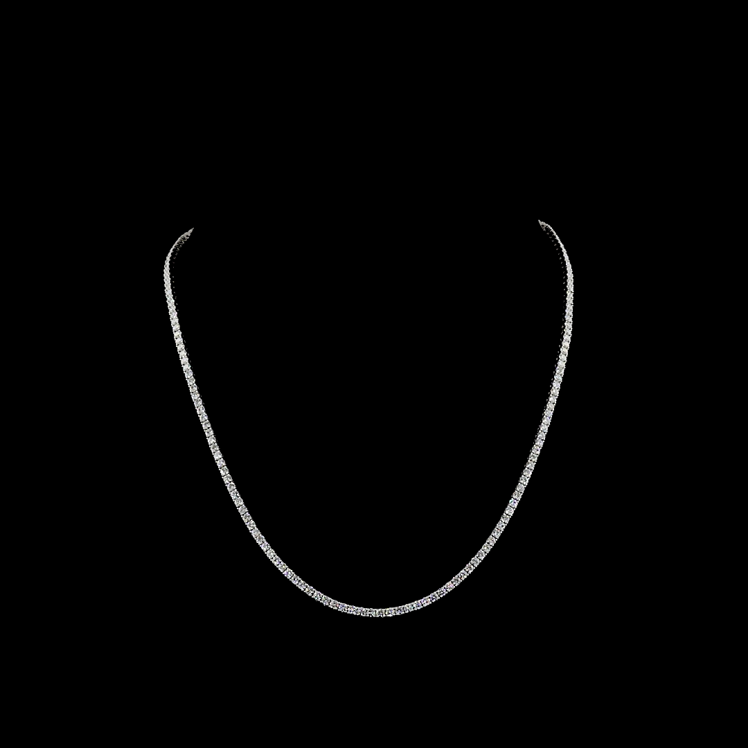 6.99 CTTW Round Lab Grown Diamond Tennis Necklace 16.5"