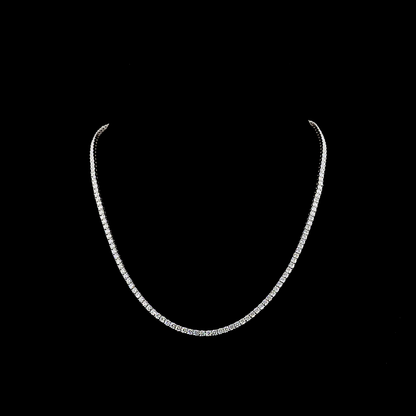 9.22 CTTW Round Lab Diamond Tennis Necklace (E Color and VS1/VS Clarity)