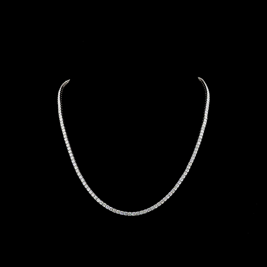 9.22 CTTW Round Lab Diamond Tennis Necklace (E Color and VS1/VS Clarity)