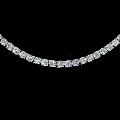 9.22 CTTW Round Lab Diamond Tennis Necklace (E Color and VS1/VS Clarity)