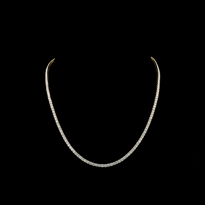 9.37 CTTW Round Lab Diamond Tennis Necklace (E Color and VS Clarity)