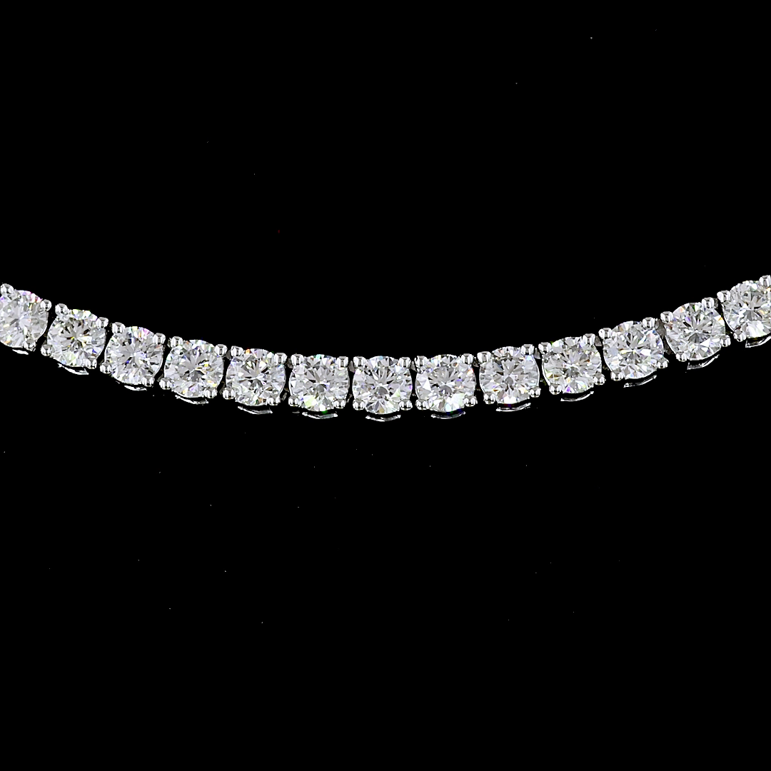 8.08 CTTW Round Lab Grown Diamond Tennis Necklace 16.5"