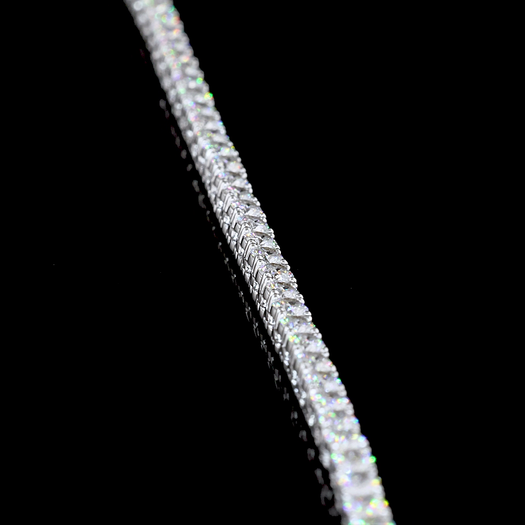 8.08 CTTW Round Lab Grown Diamond Tennis Necklace 16.5"
