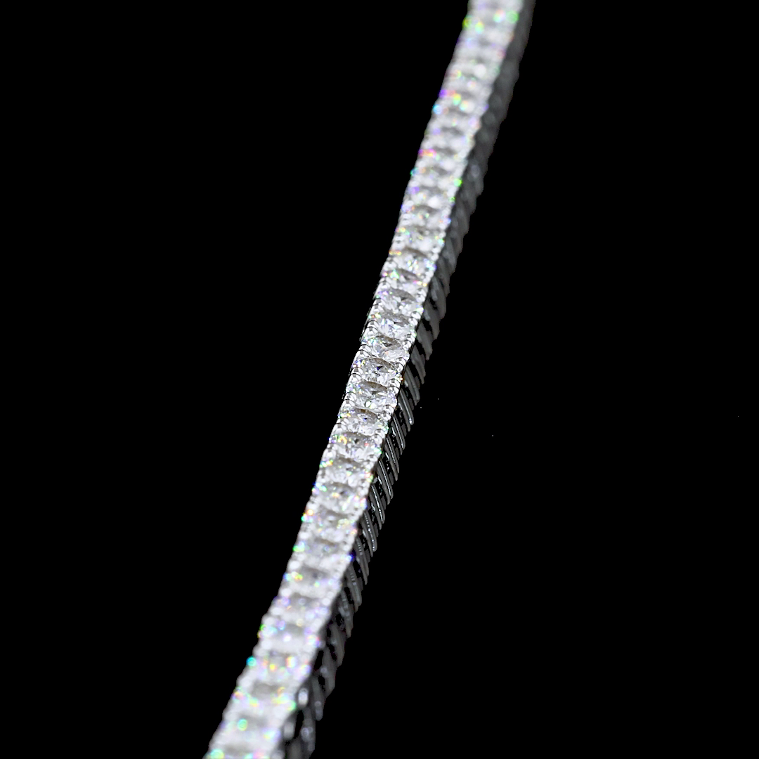 8.08 CTTW Round Lab Grown Diamond Tennis Necklace 16.5"