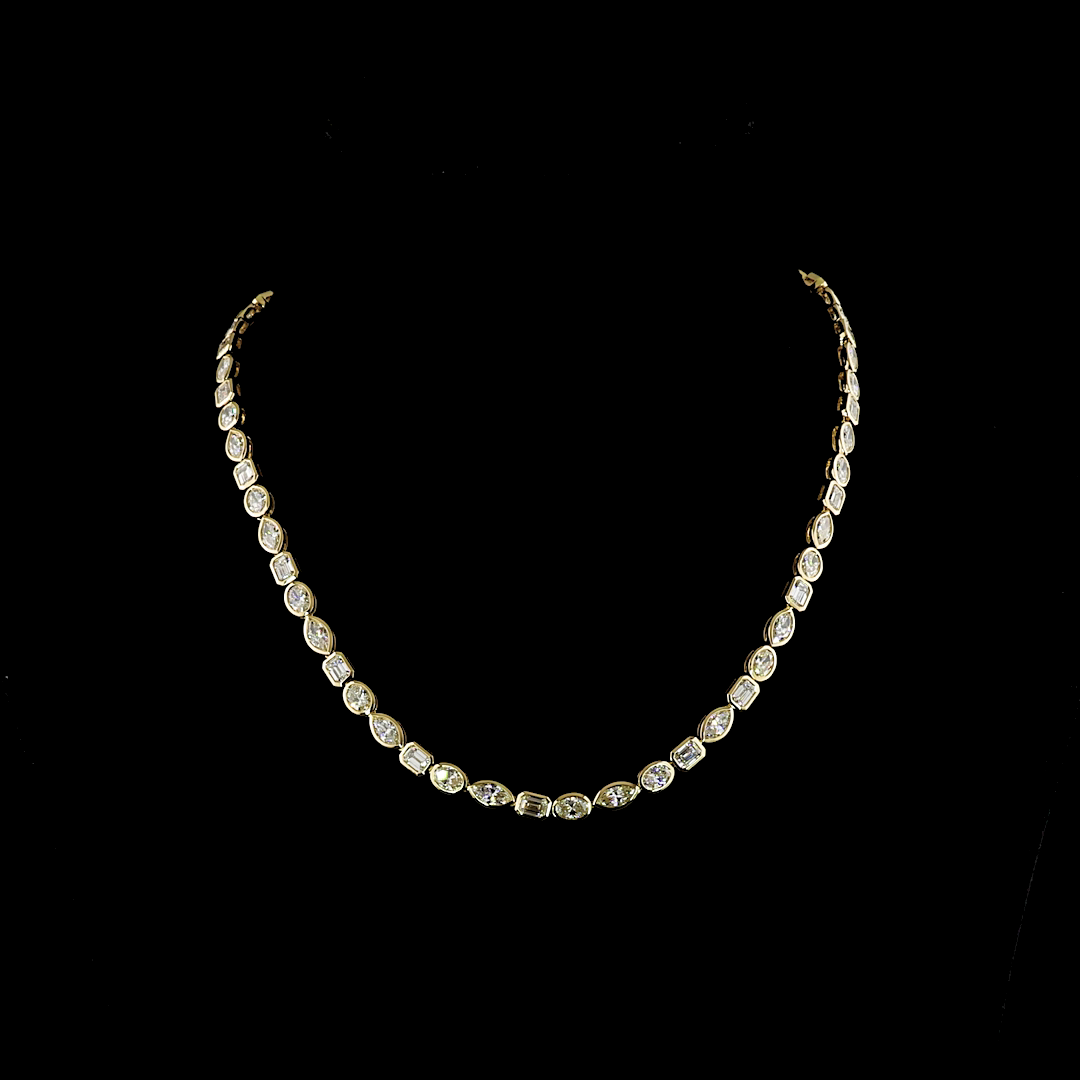 18.34 CTTW MIX Lab Diamond Tennis Necklace