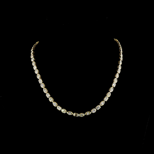 18.34 CTTW MIX Lab Diamond Tennis Necklace