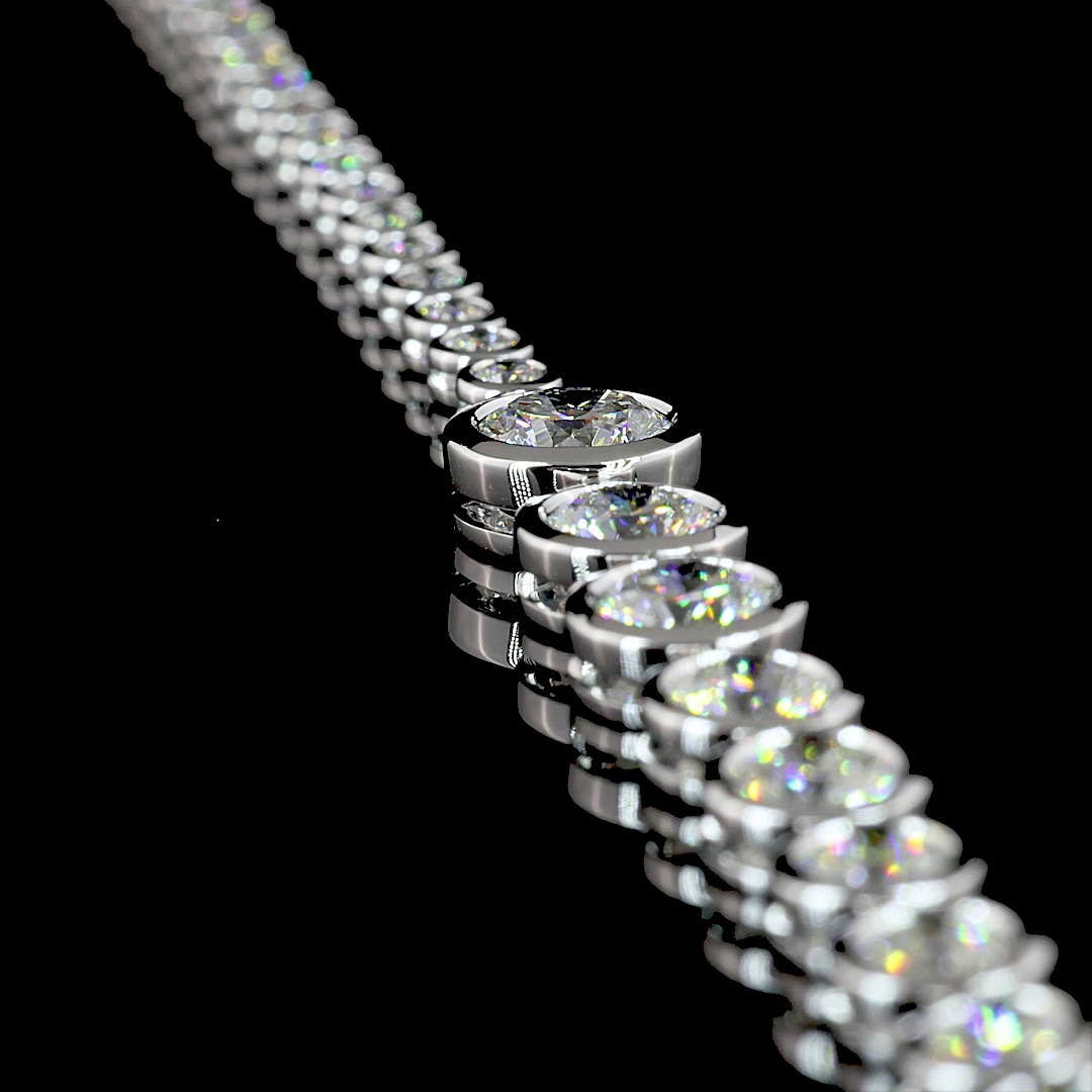 9.93 CTTW Round Lab Diamond Riviera Necklace