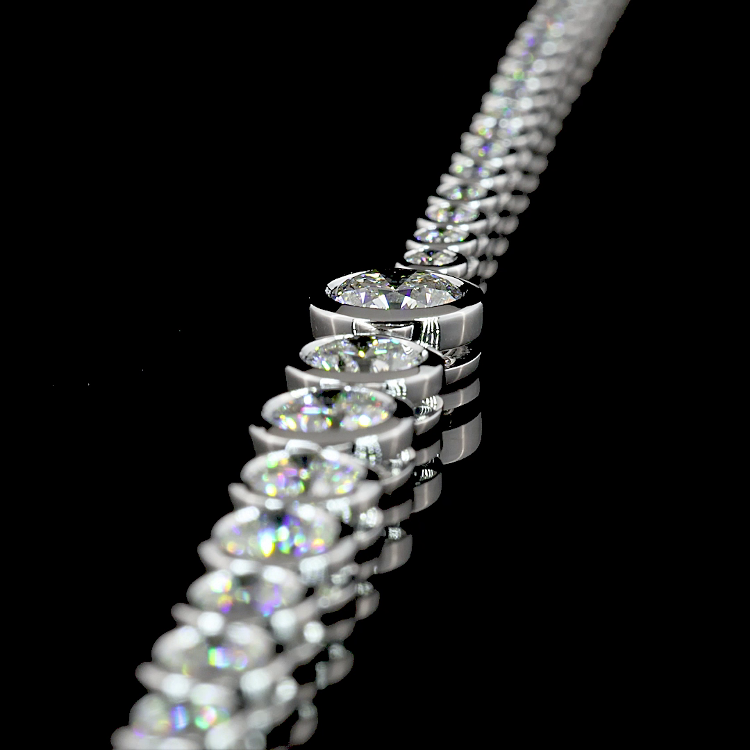 9.93 CTTW Round Lab Diamond Riviera Necklace