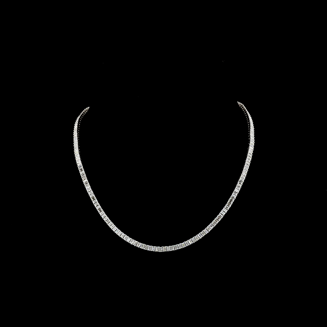 12.24 CTTW Emerald Lab Diamond Tennis Necklace (E Color and VS Clarity)