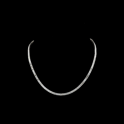12.24 CTTW Emerald Lab Diamond Tennis Necklace (E Color and VS Clarity)