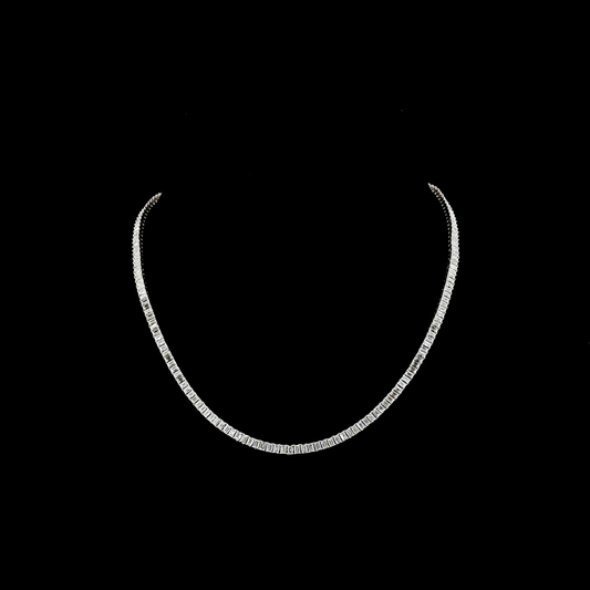 12.24 CTTW Emerald Lab Diamond Tennis Necklace (E Color and VS Clarity)