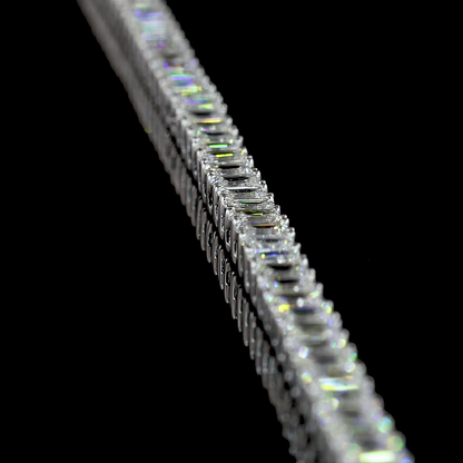 12.24 CTTW Emerald Lab Diamond Tennis Necklace (E Color and VS Clarity)