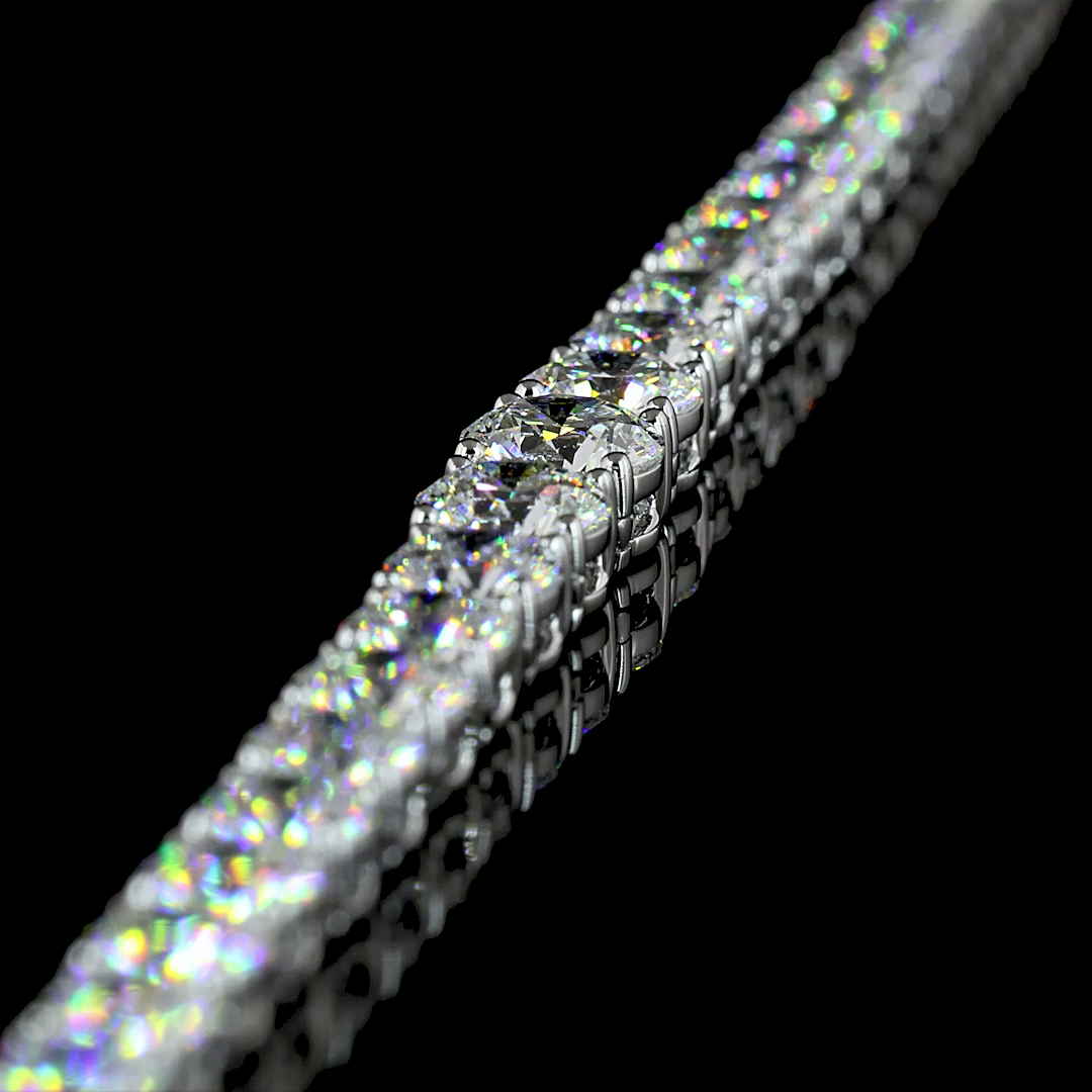10.05 CTTW Round Lab Diamond Riviera Necklace (E Color and VS1 Clarity)