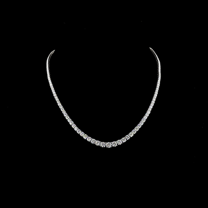 12.65 CTTW Round Lab Diamond Tennis Necklace (E Color and VS Clarity)