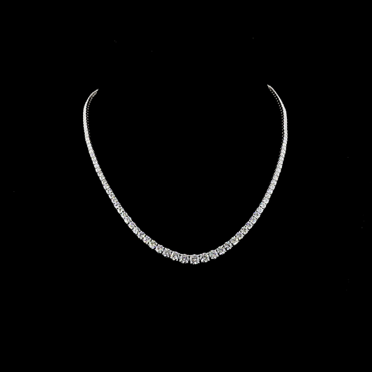 12.65 CTTW Round Lab Diamond Tennis Necklace (E Color and VS Clarity)