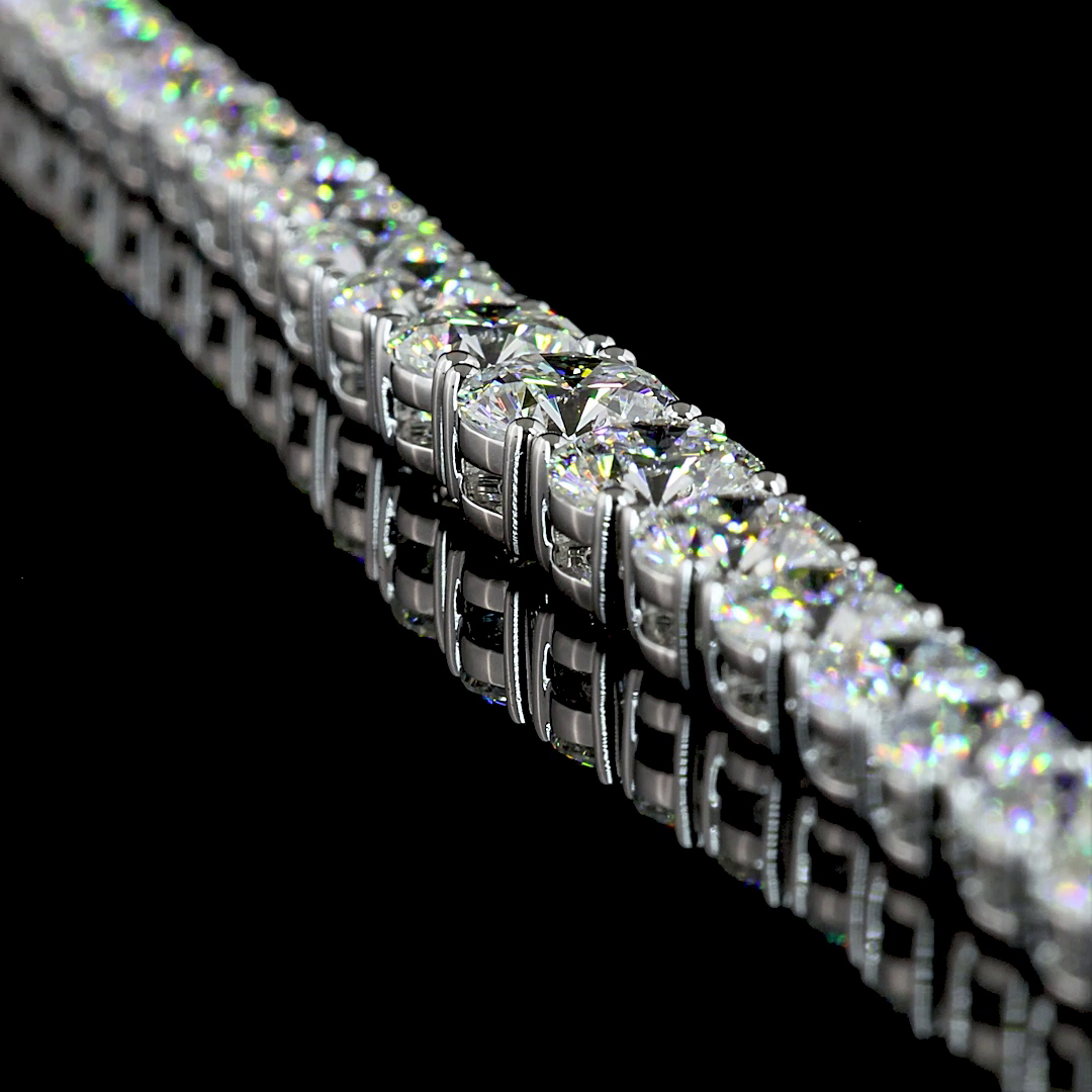 12.65 CTTW Round Lab Diamond Tennis Necklace (E Color and VS Clarity)