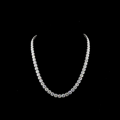 68.71 CTTW Round Lab Diamond Tennis Necklace (F Color and VS1 Clarity)