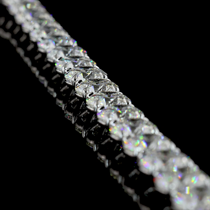 68.71 CTTW Round Lab Diamond Tennis Necklace (F Color and VS1 Clarity)
