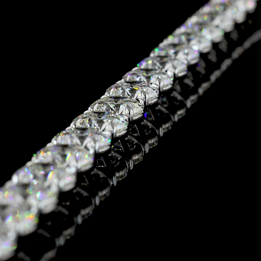 68.71 CTTW Round Lab Diamond Tennis Necklace (F Color and VS1 Clarity)
