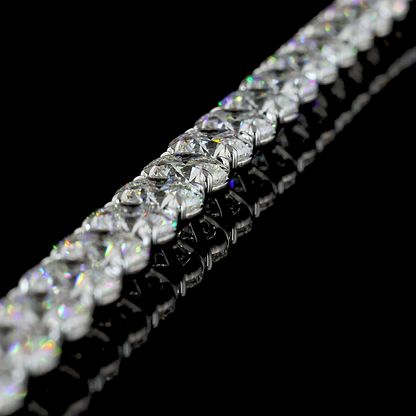 68.71 CTTW Round Lab Diamond Tennis Necklace (F Color and VS1 Clarity)