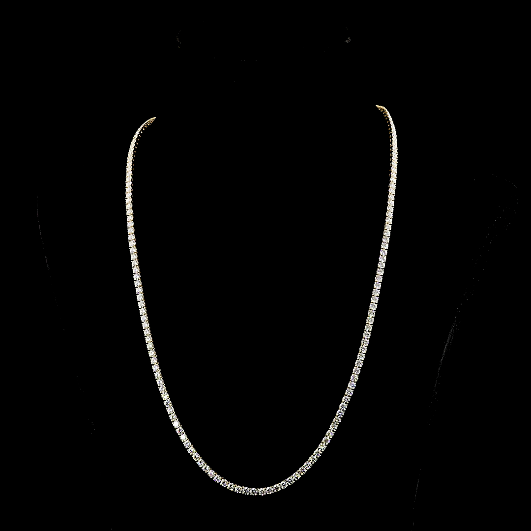 18.25 CTTW Round Lab Grown Diamond Tennis Necklace 22" (E Color and VS Clarity)