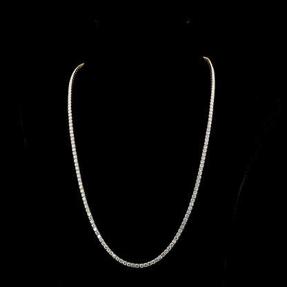 18.25 CTTW Round Lab Grown Diamond Tennis Necklace 22" (E Color and VS Clarity)