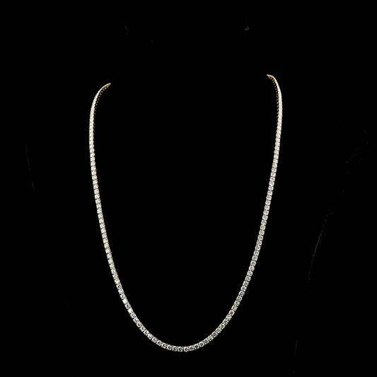 18.25 CTTW Round Lab Grown Diamond Tennis Necklace 22" (E Color and VS Clarity)