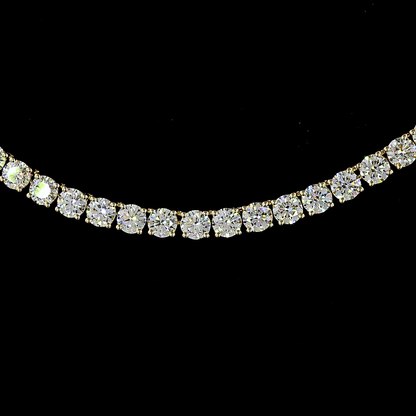 18.25 CTTW Round Lab Grown Diamond Tennis Necklace 22" (E Color and VS Clarity)