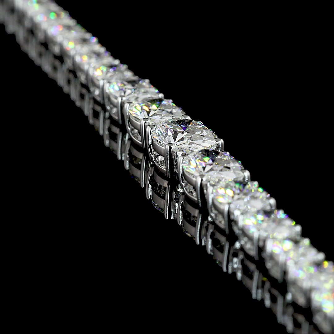 12.12 CTTW Oval Lab Diamond Riviera Necklace (E Color and VVS2 Clarity)