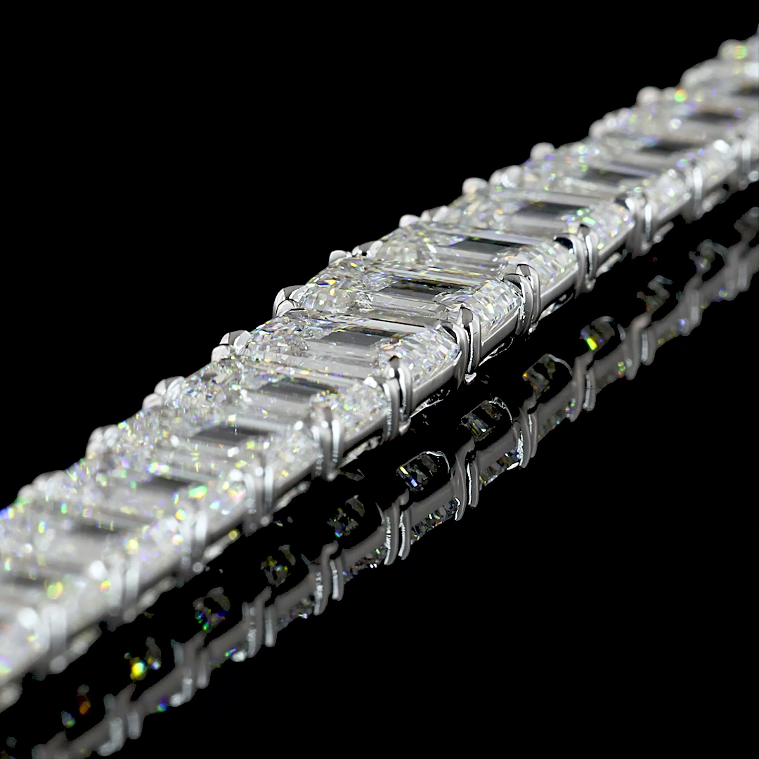 47.16 CTTW Emerald Lab Diamond Riviera Necklace (E Color and VS2 Clarity)