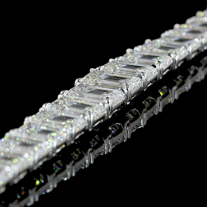 47.16 CTTW Emerald Lab Diamond Riviera Necklace (E Color and VS2 Clarity)