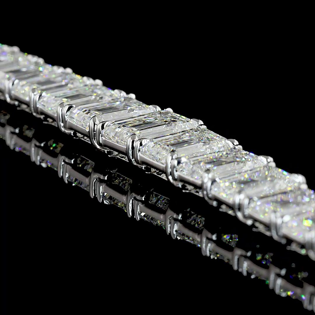 47.16 CTTW Emerald Lab Diamond Riviera Necklace (E Color and VS2 Clarity)