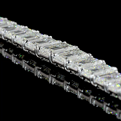 47.16 CTTW Emerald Lab Diamond Riviera Necklace (E Color and VS2 Clarity)