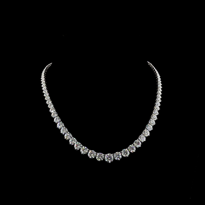 40.00 CTTW Round Lab Diamond Riviera Necklace (E Color and VS1 Clarity)