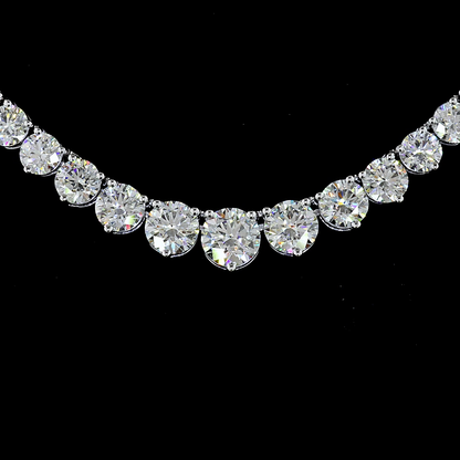9.89 CTTW Round Lab Diamond Riviera Necklace (E Color and VS Clarity)
