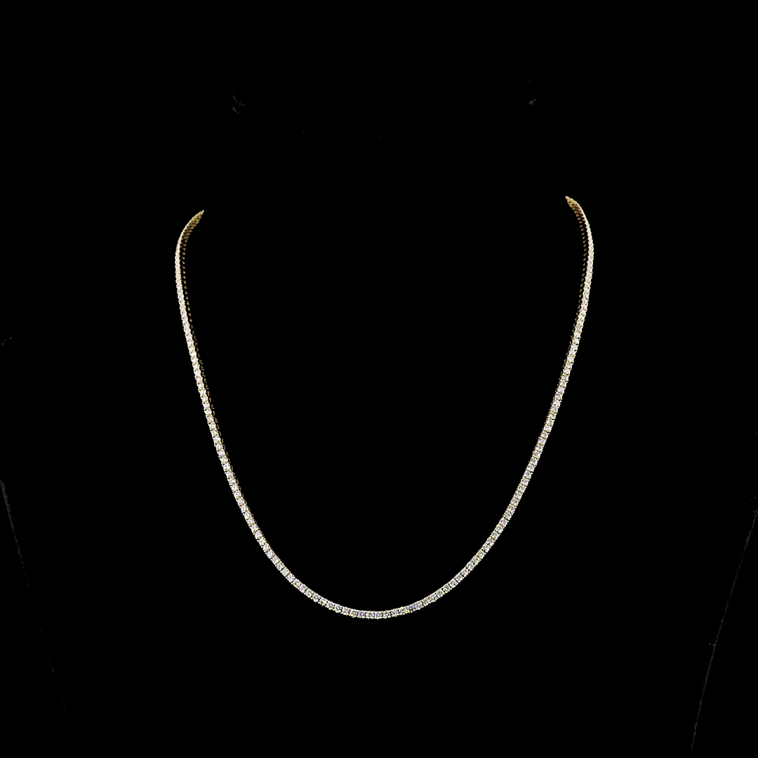 5.25 CTTW Round Lab Diamond Tennis Necklace (E Color and VS Clarity)