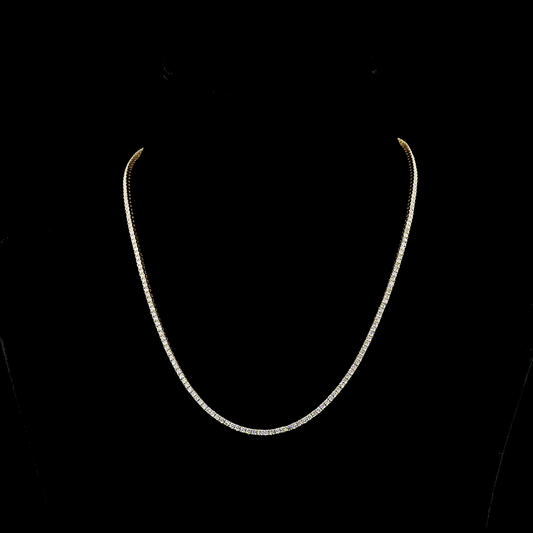 5.25 CTTW Round Lab Diamond Tennis Necklace (E Color and VS Clarity)
