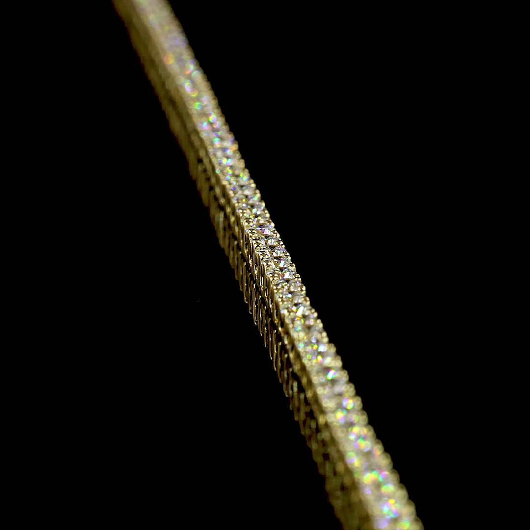 5.25 CTTW Round Lab Diamond Tennis Necklace (E Color and VS Clarity)