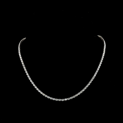 10.21 CTTW Oval Lab Diamond Tennis Necklace (E Color and VS Clarity)
