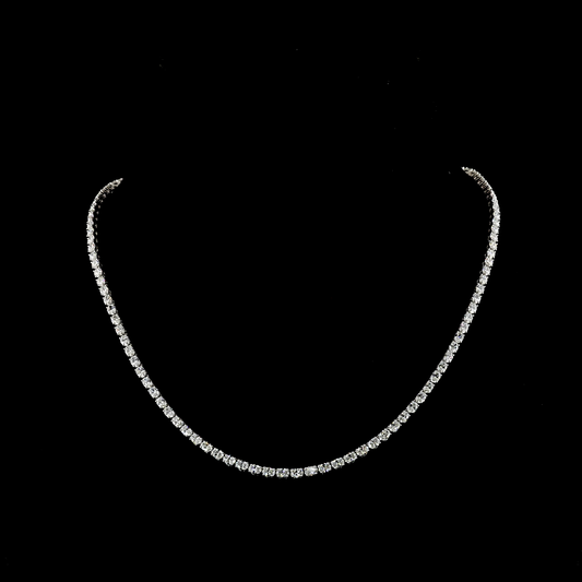 10.21 CTTW Oval Lab Diamond Tennis Necklace (E Color and VS Clarity)